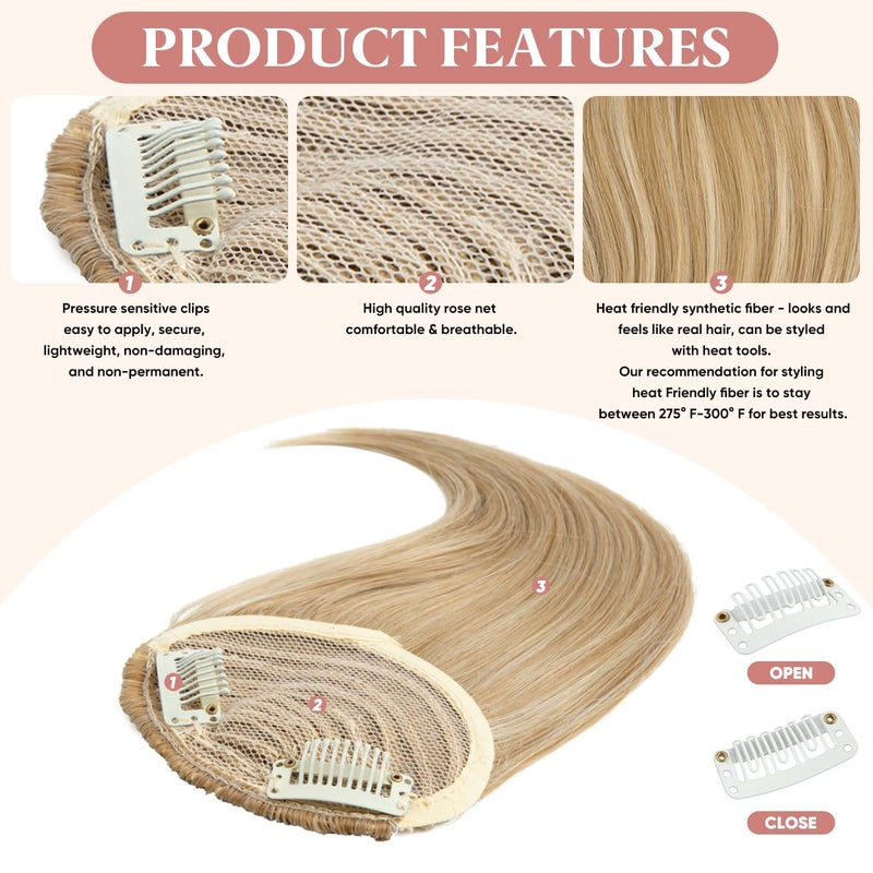 SARLA Black Brown Side Bangs Clip in Synthetic Hair Pieces Straight Bangs Extension for Women - Image 4